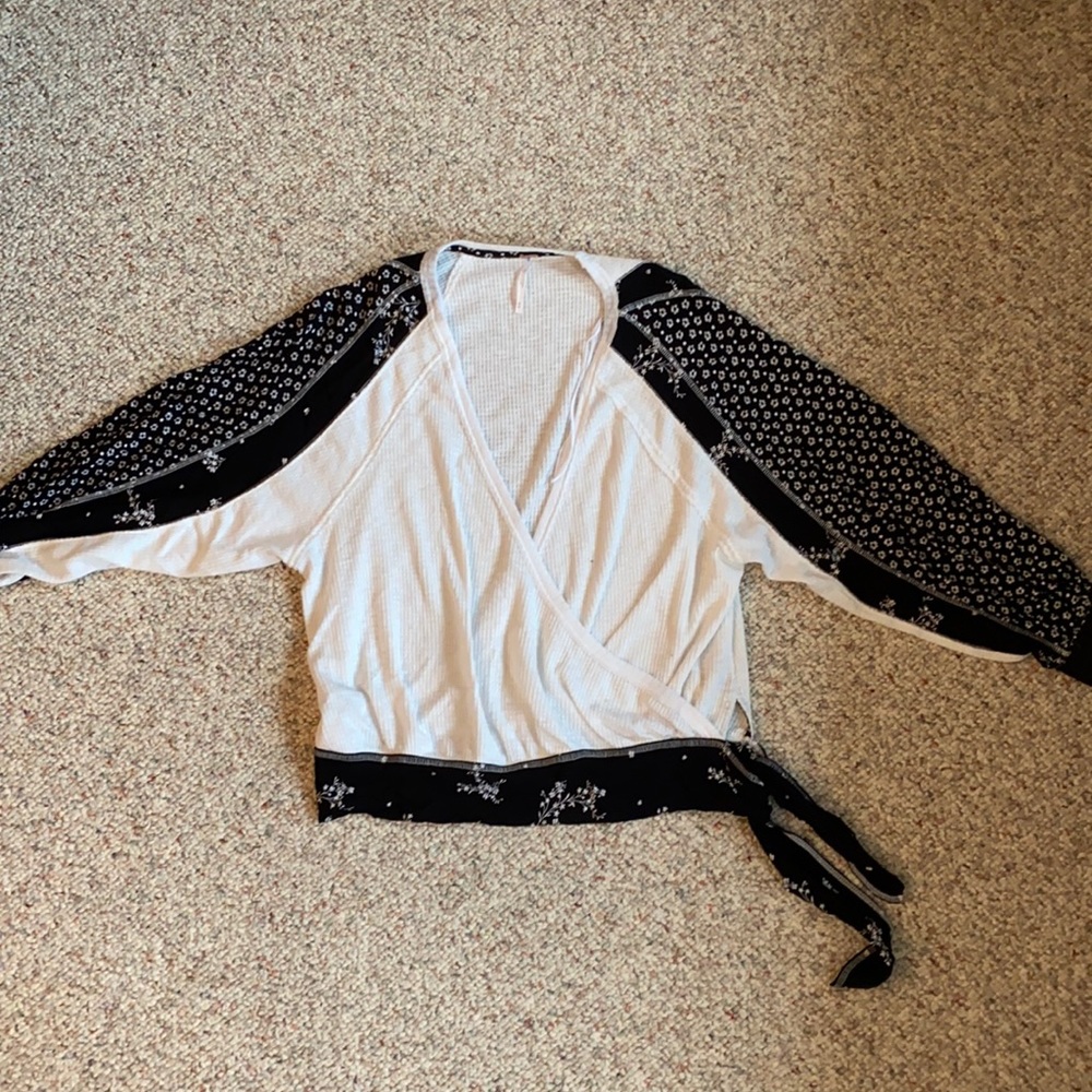 Free people faux wrap sweater
